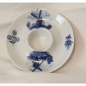 Delft‎ Blauw Bowl Windmills Hand Painted Holland 4 3/4 In